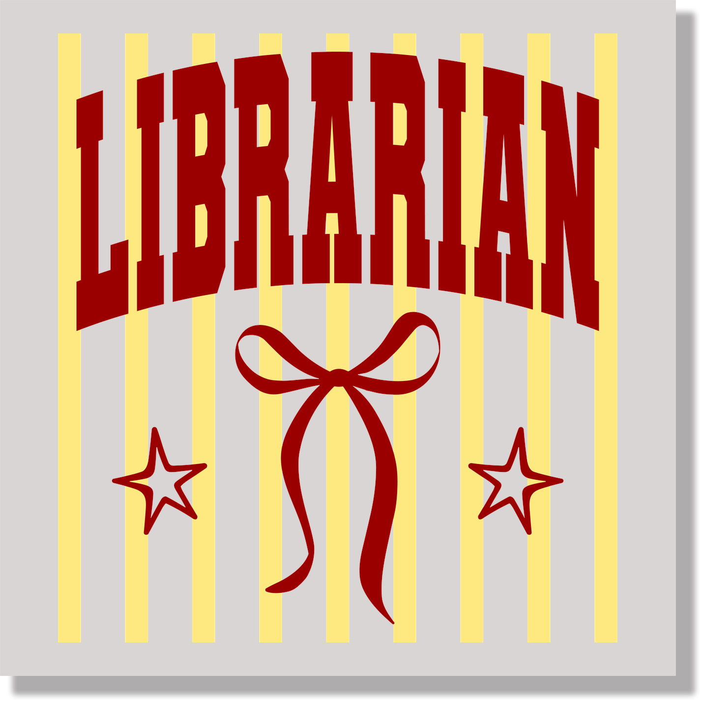Teacher Appreciation Preppy Stripped Librarian DTF Transfer