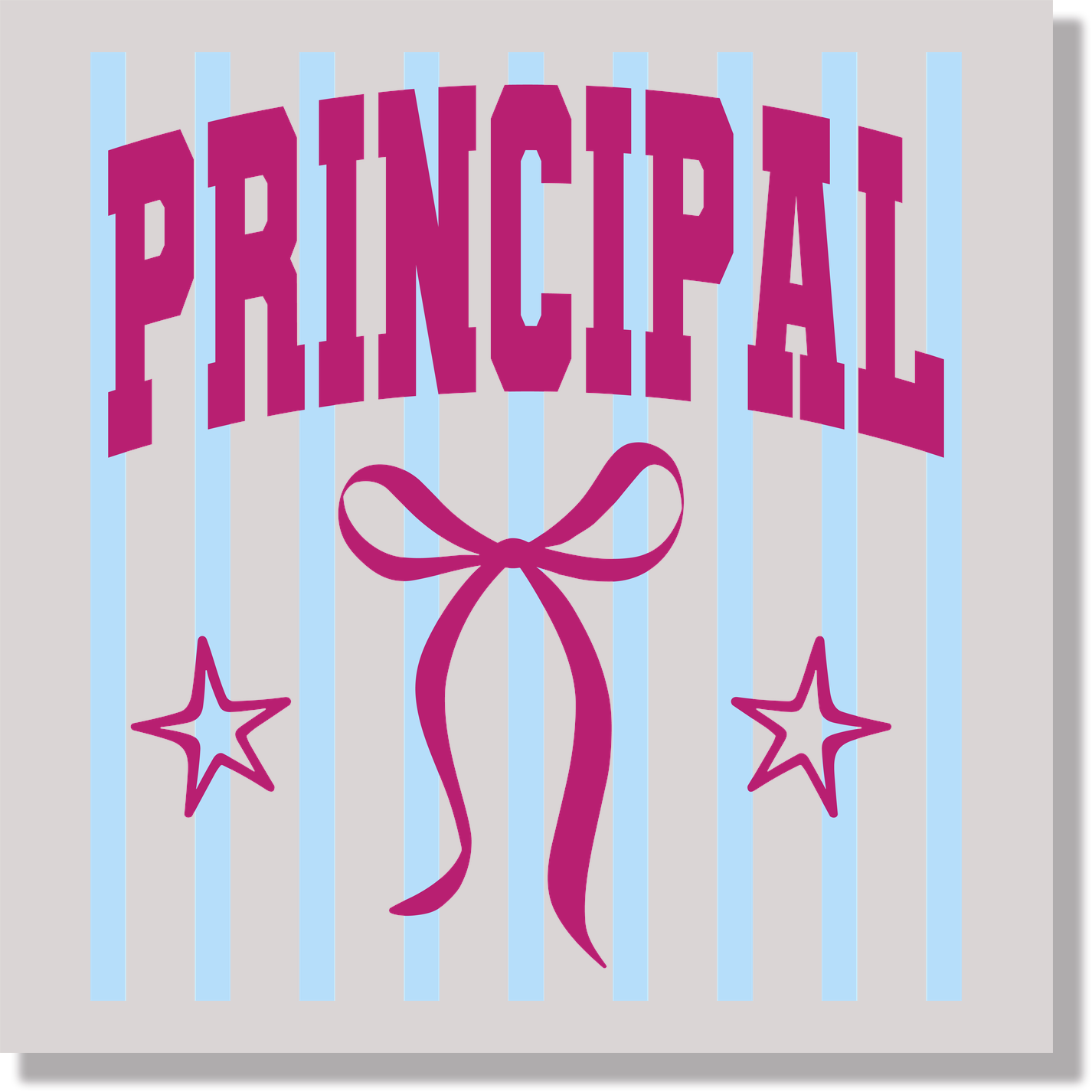 Teacher Appreciation Preppy Stripped Principal DTF Transfer