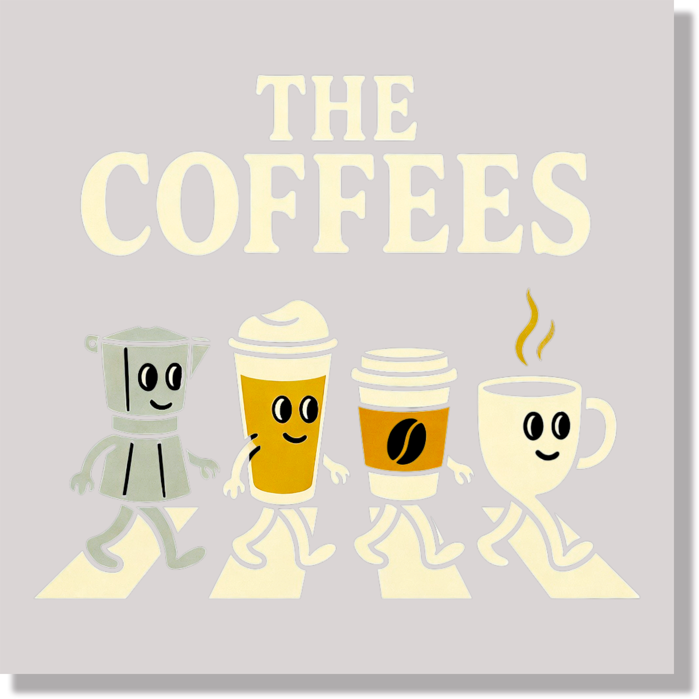 The Coffees Abbey Road Funny DTF Transfer
