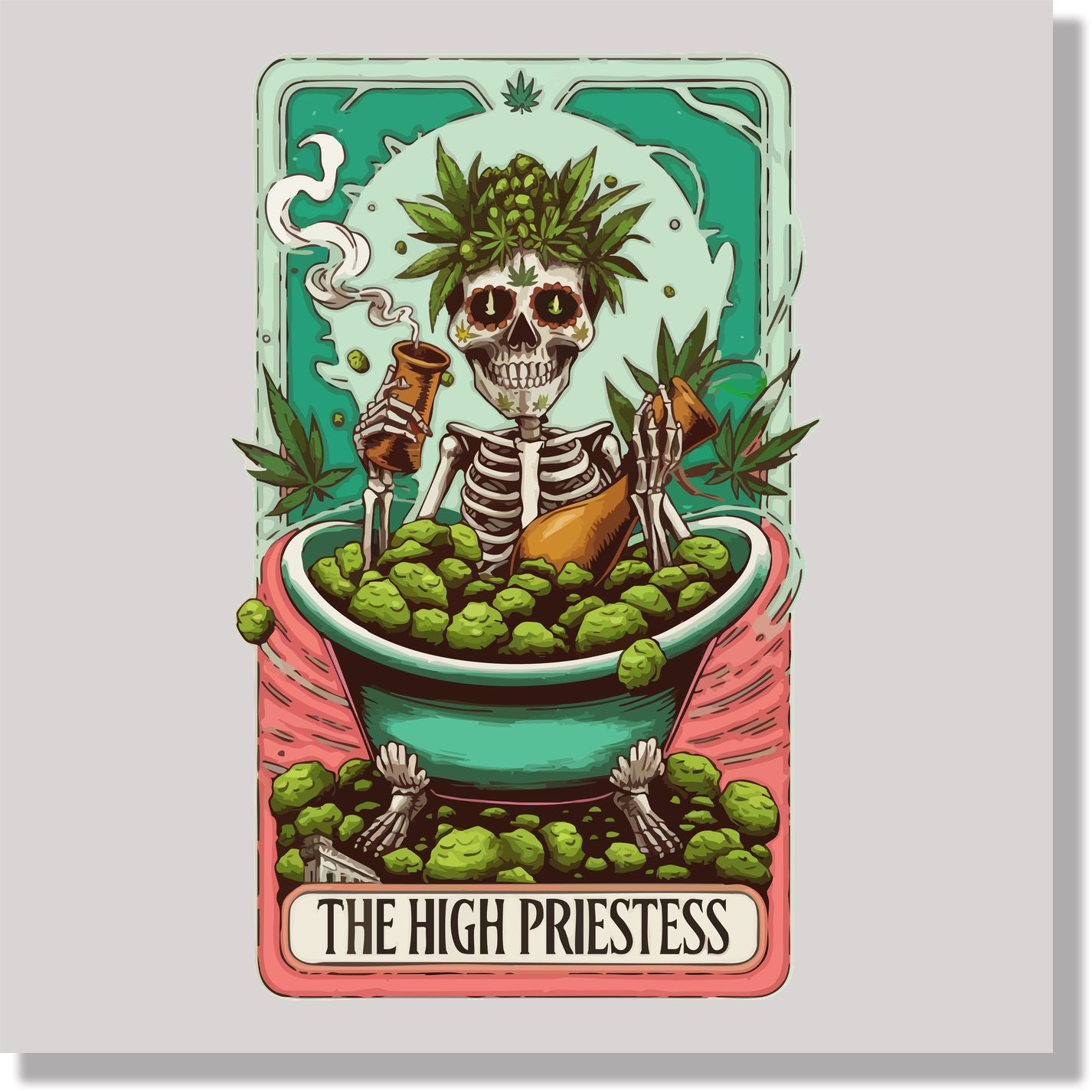The High Prietess 420 Tarot Card DTF Transfer