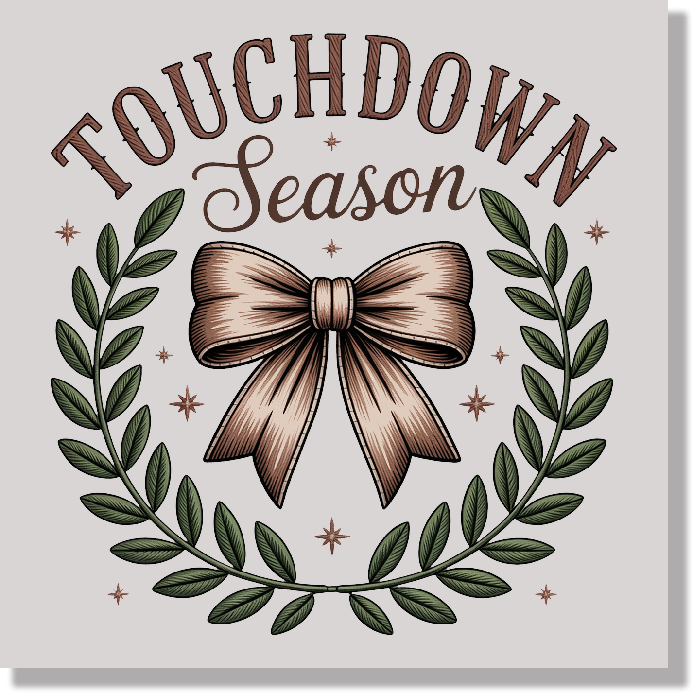 Touch Down Season Green And Brown DTF Transfer