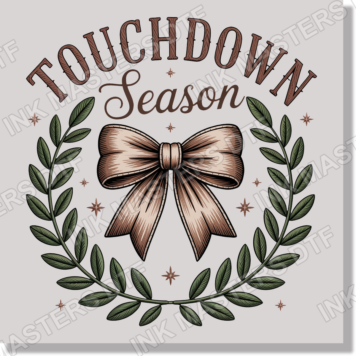 Touch Down Season Green And Brown DTF Transfer