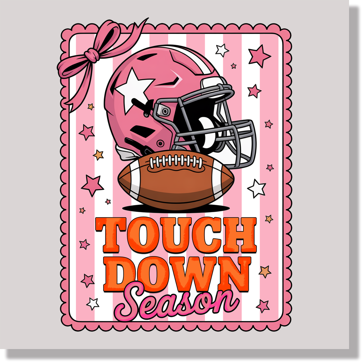 Touch Down Season Pink DTF Transfer
