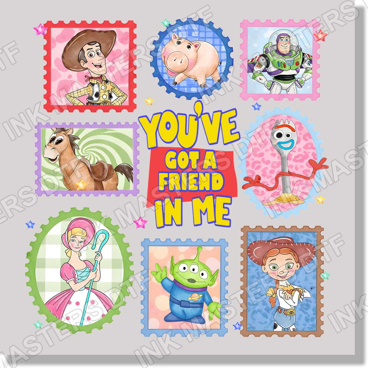 Toy Story Stamps DTF Transfer