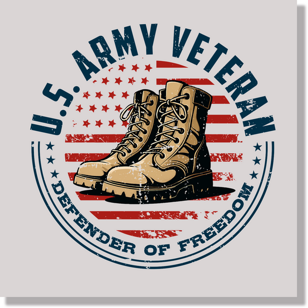 US Army Veteran Defender Of Freedom 4th of July & Patriotic DTF Transfer