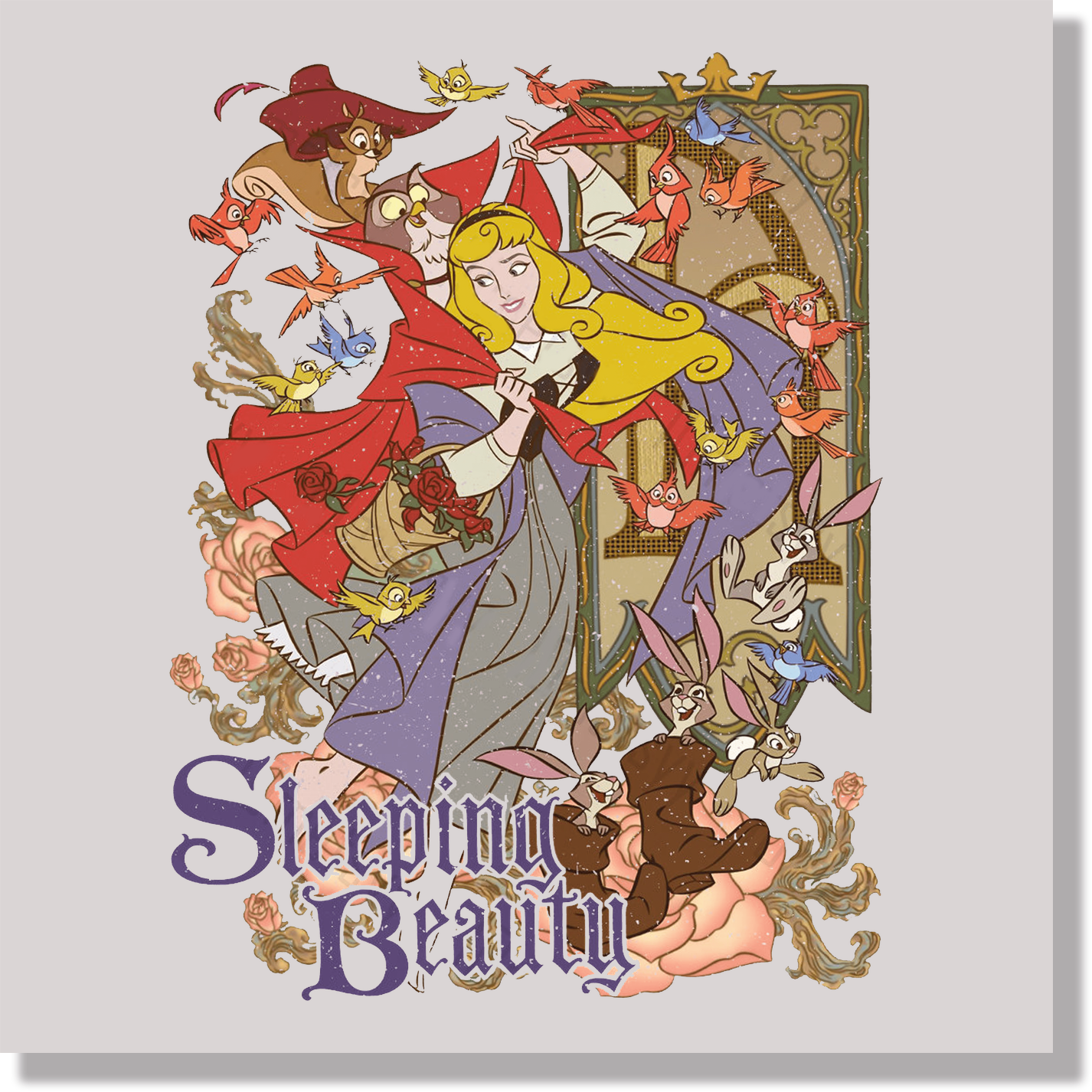 Vinatge Sleeping Beauty DTF Transfer