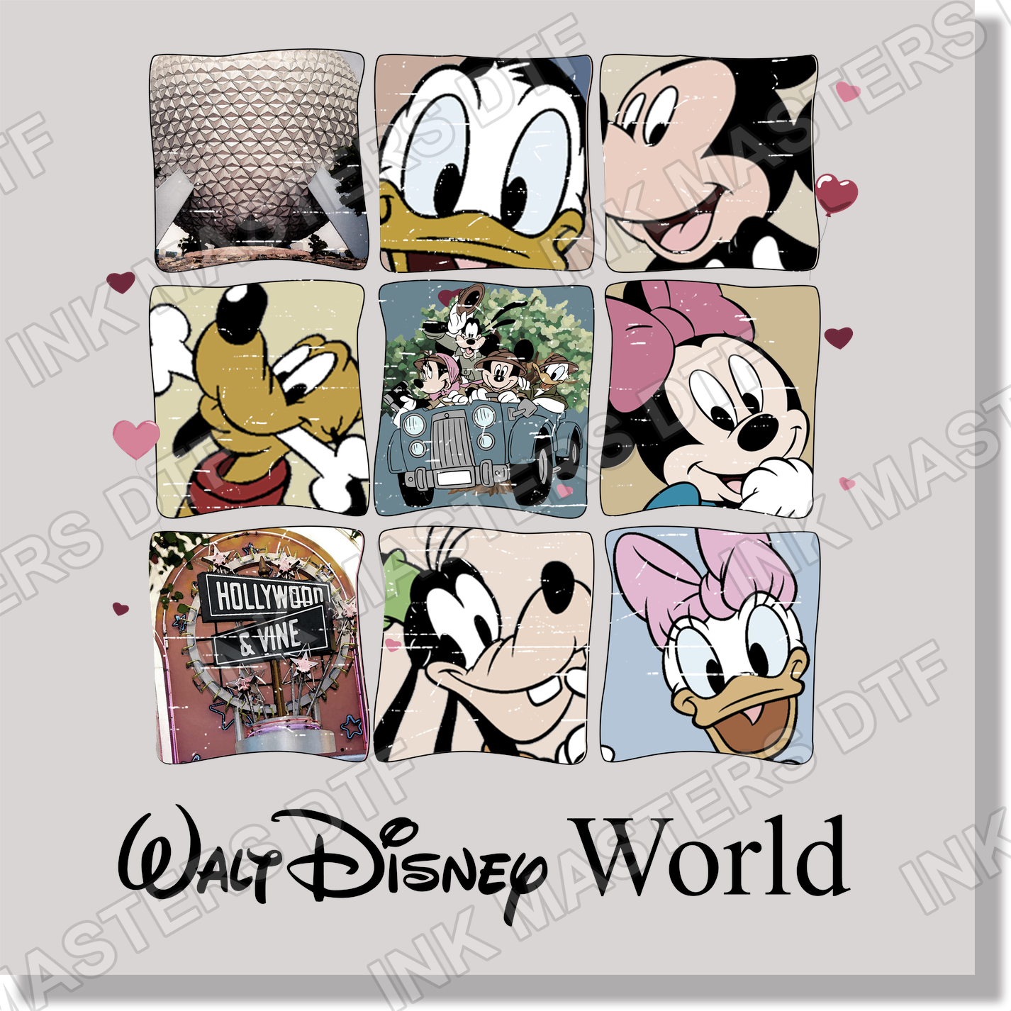 Walt Disney World Black Text DTF Transfer