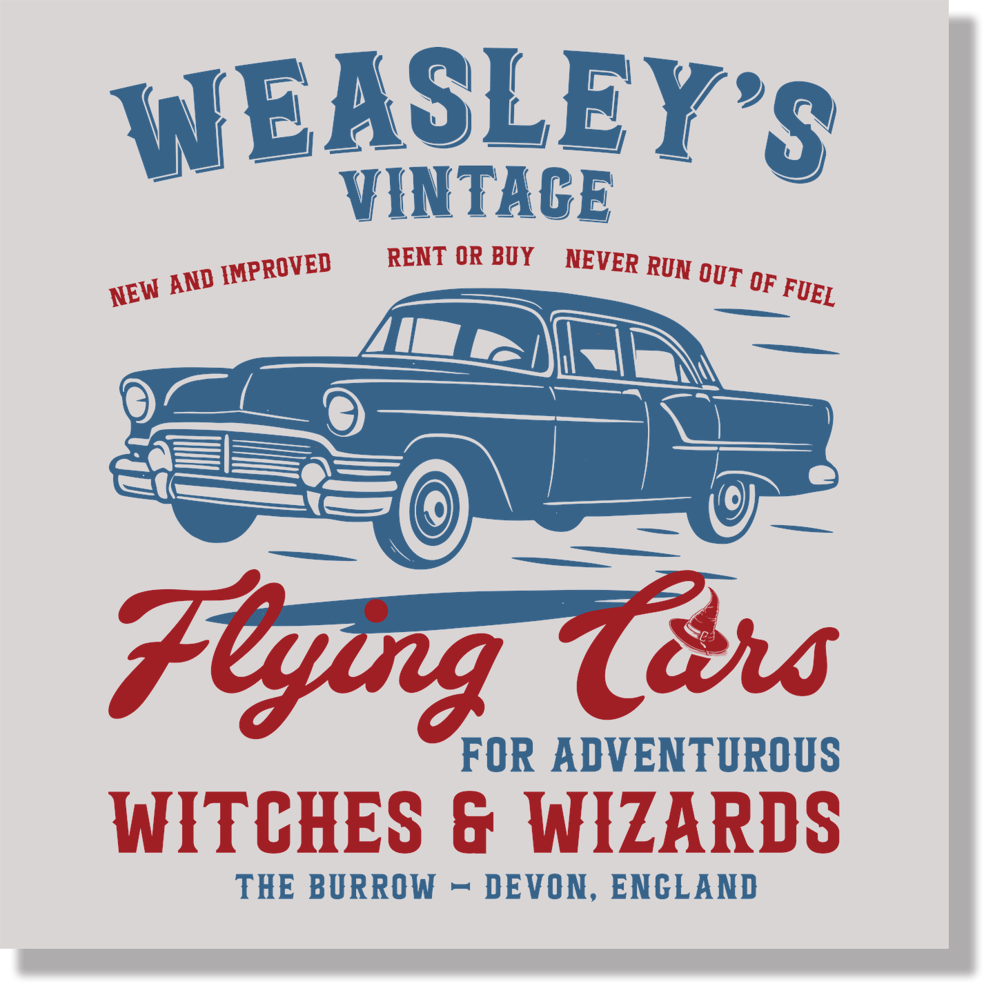 Weasley's Flying Car Harry Potter DTF Transfer