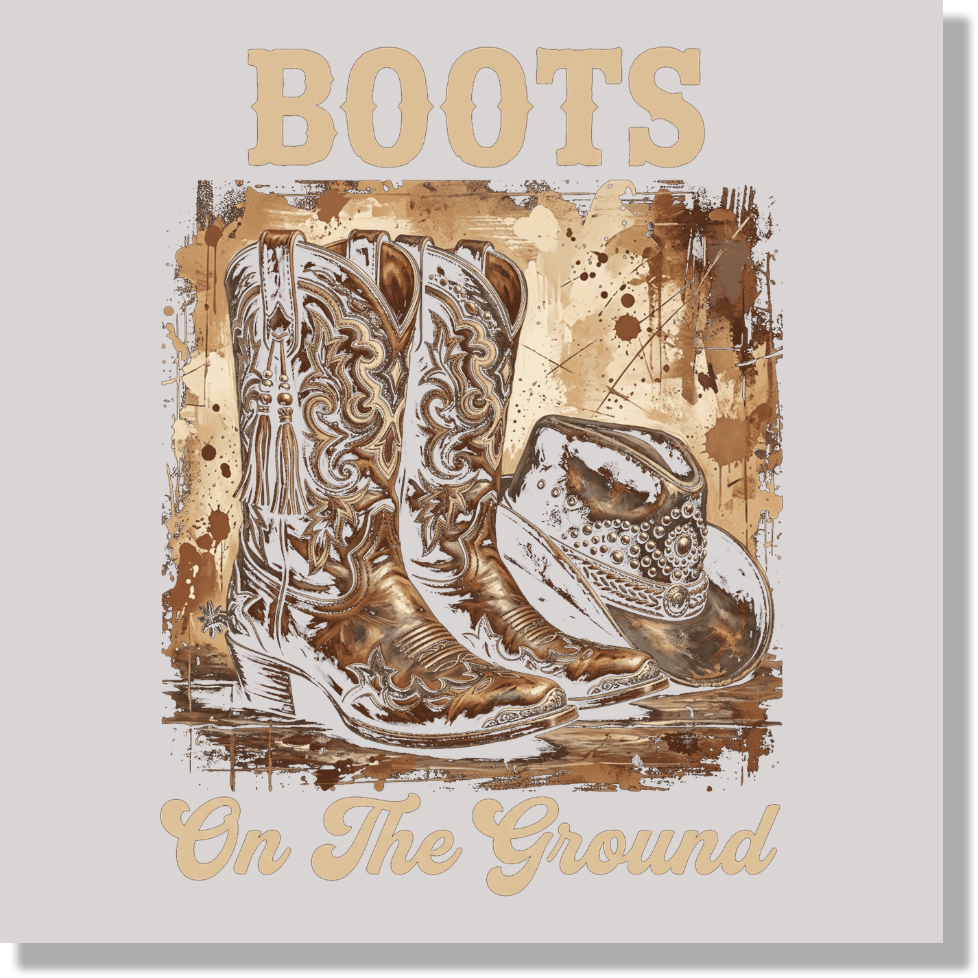 Western Cowboy Boots On The Ground Fathers Day DTF Transfer