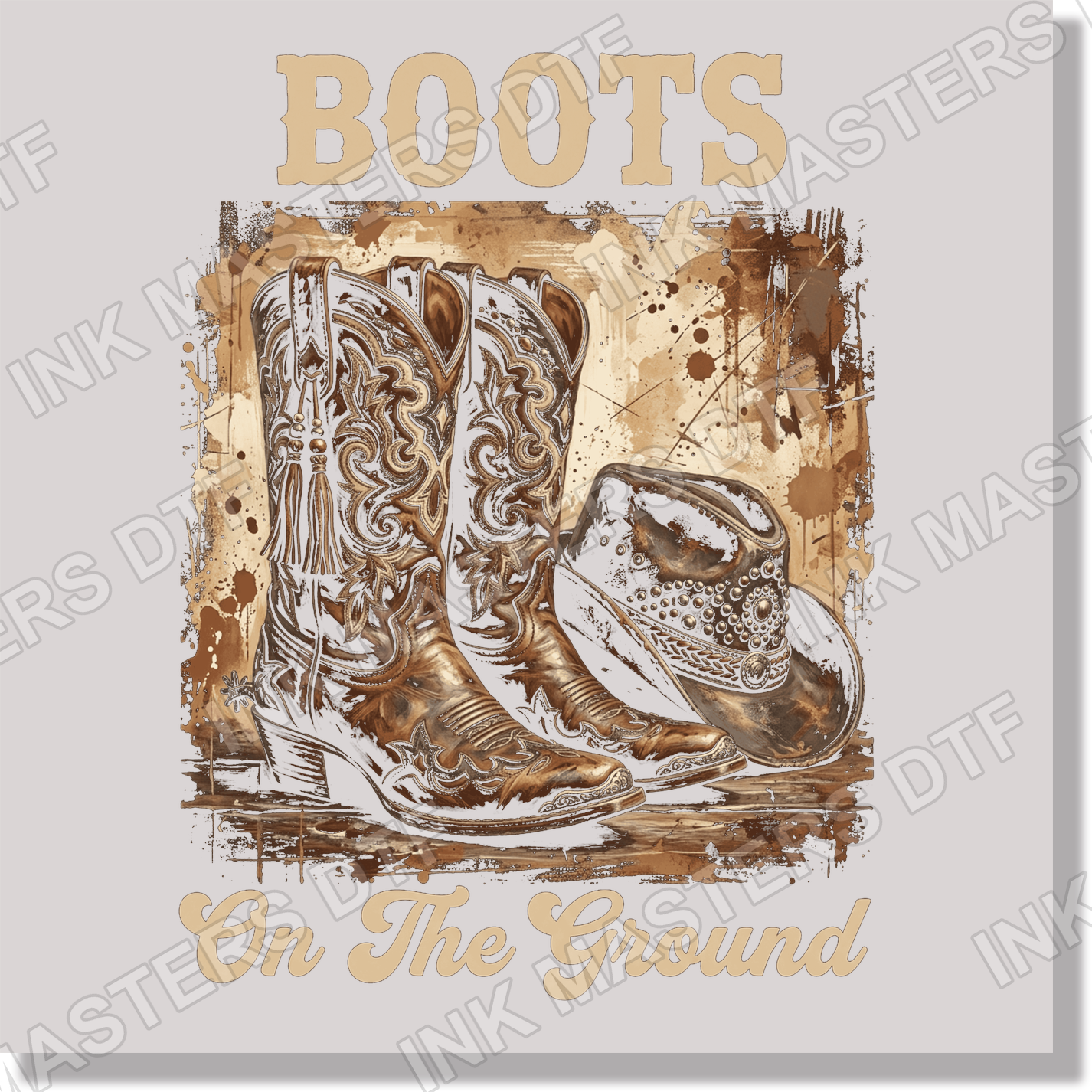 Western Cowboy Boots On The Ground Fathers Day DTF Transfer