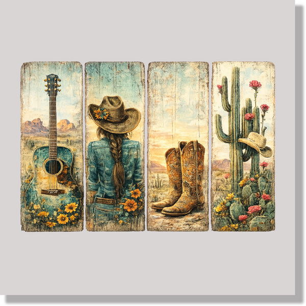 Western Cowgirl Country Music Women DTF Transfer