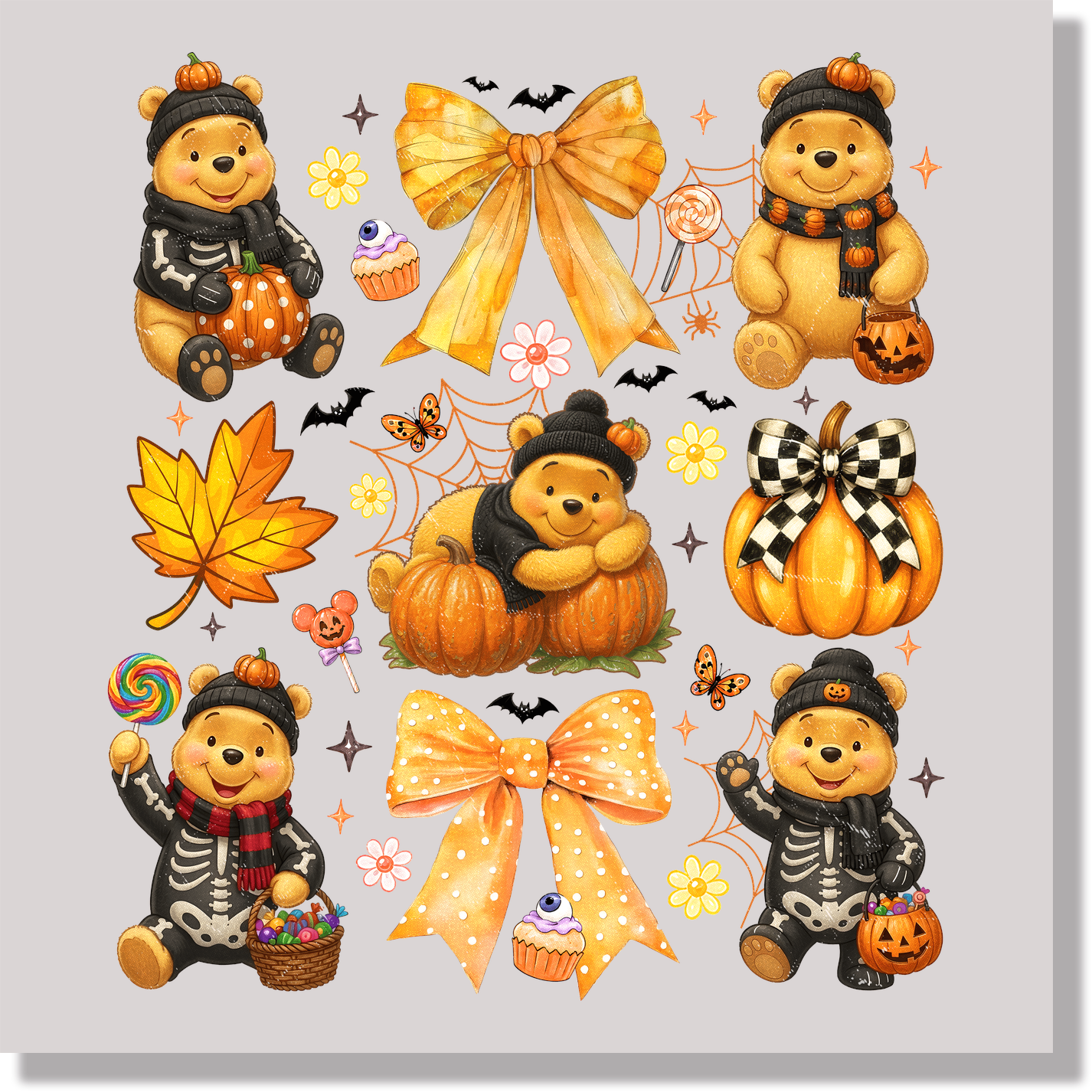 Winnie The Pooh Fall DTF Transfer