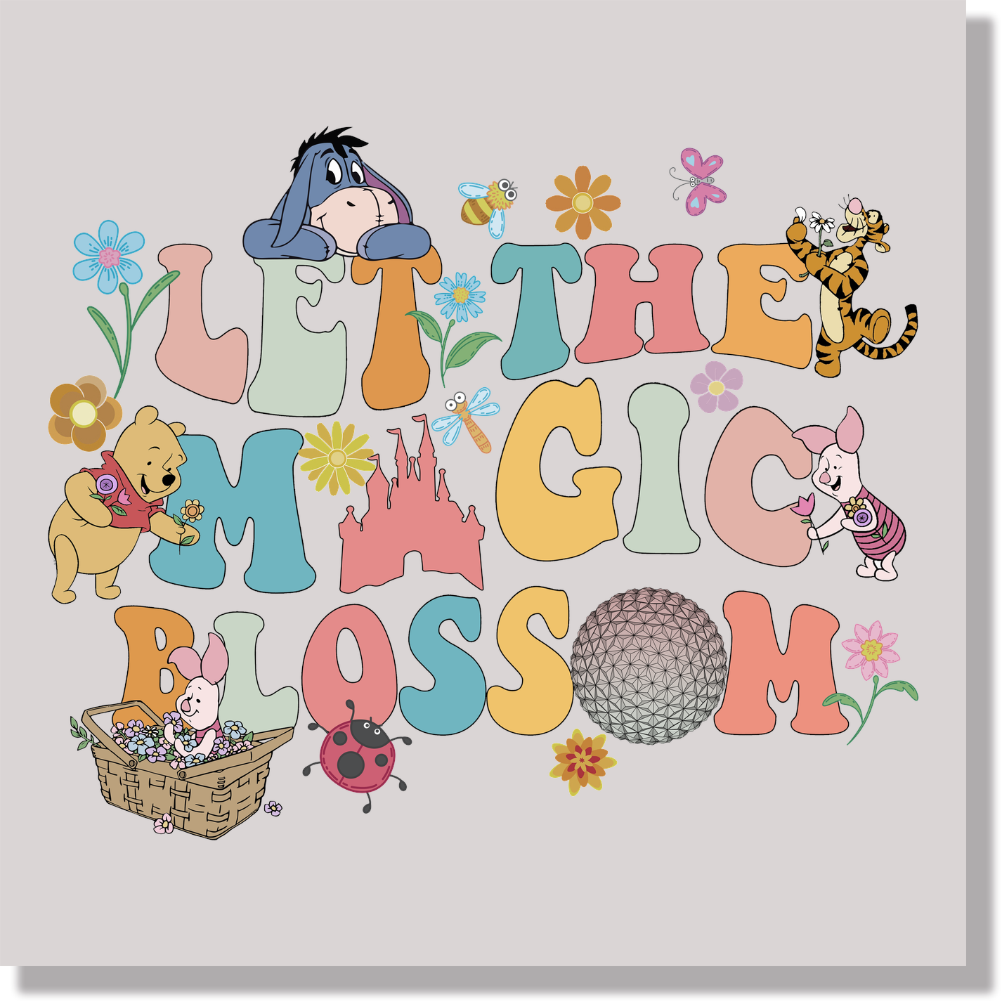 Winnie The Pooh Let The Magic Blossom DTF Transfer