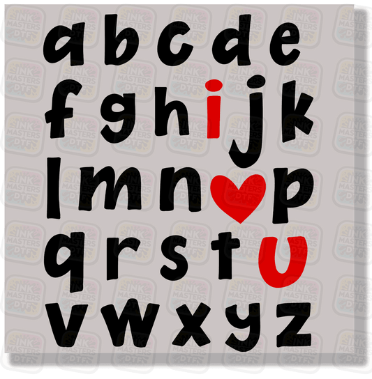 Abc I Love You DTF Transfer - Ink Masters DTF
