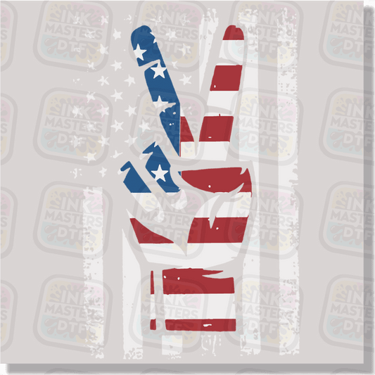 American Flag Peace DTF Transfer - Ink Masters DTF