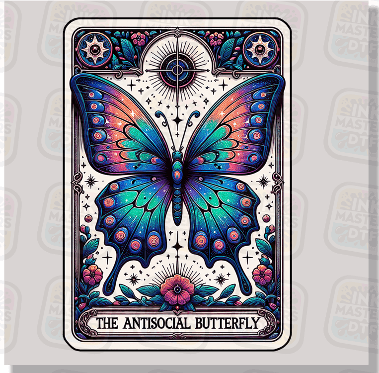 Antisocial Butterfly Tarot Card DTF Transfer - Ink Masters DTF