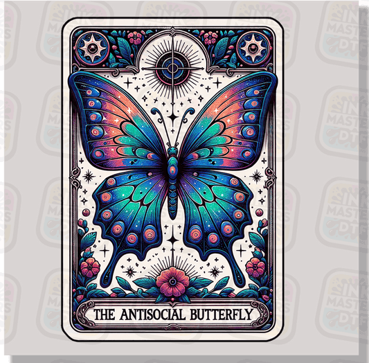 Antisocial Butterfly Tarot Card DTF Transfer - Ink Masters DTF