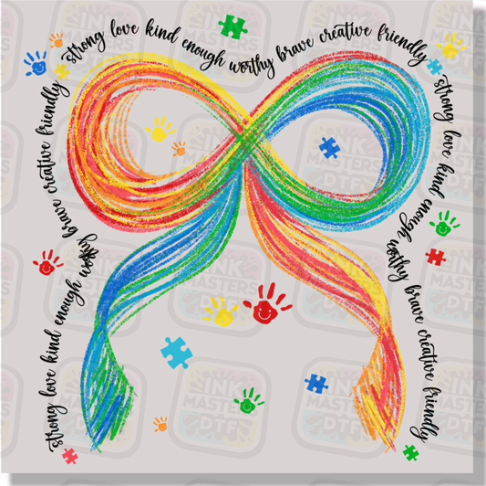 Autism Bow Colorful DTF Transfer - Ink Masters DTF