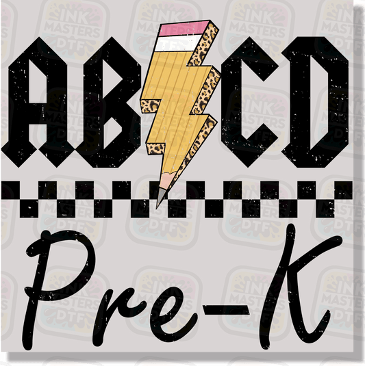 Back To School AB CD Pre-K - Sixth Grade DTF Transfer - Ink Masters DTF