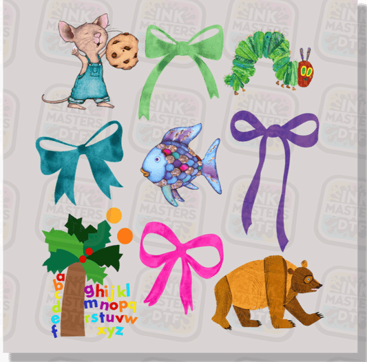 Childrens Books And Bows DTF Transfer - Ink Masters DTF