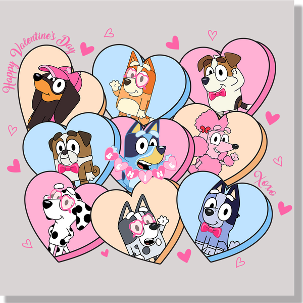 Bluey Be Mine Valentine's Day DTF Transfer - Ink Masters DTF