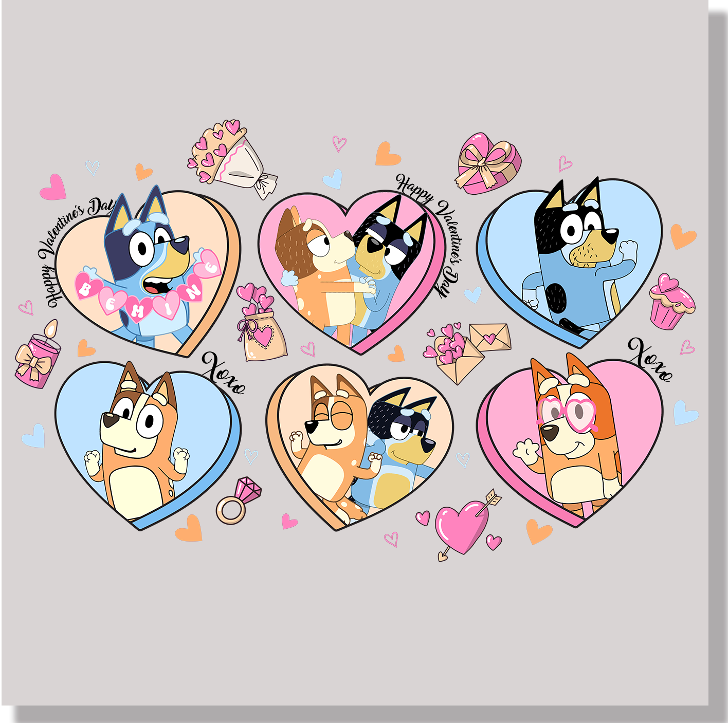 Bluey Happy Valentine's Day DTF Transfer - Ink Masters DTF