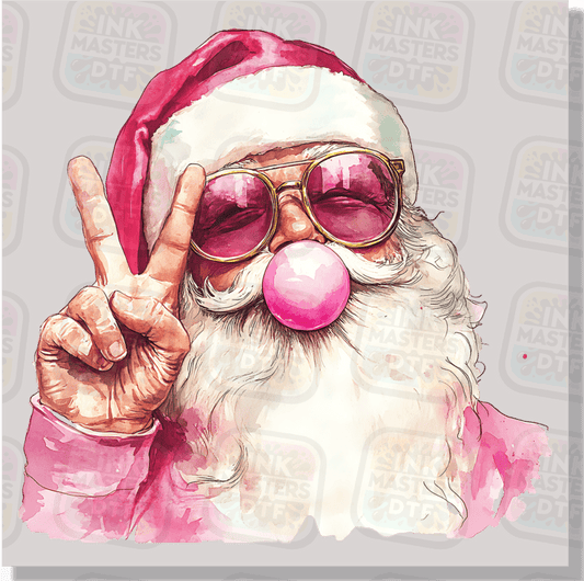 Bubblegum Santa DTF Transfer - Ink Masters DTF