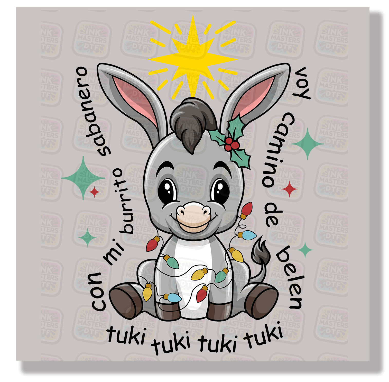 Con Mi Burrito Sabanero Voy Camino De Belen DTF Transfer - Ink Masters DTF