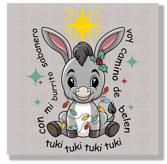 Con Mi Burrito Sabanero Voy Camino De Belen DTF Transfer - Ink Masters DTF