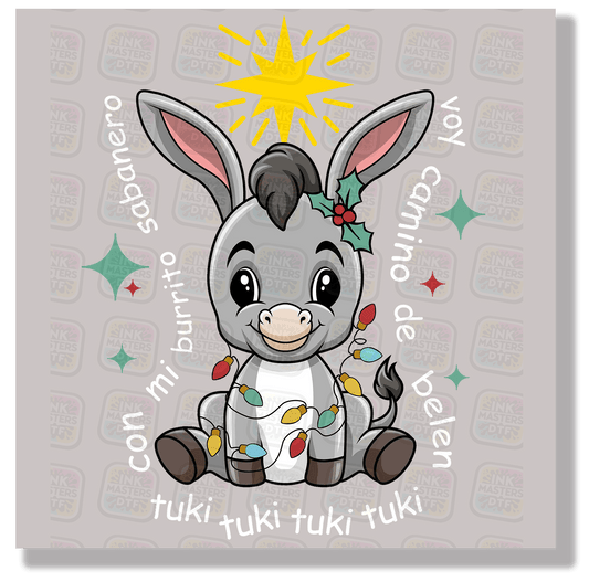 Con Mi Burrito Sabanero Voy Camino De Belen DTF Transfer - Ink Masters DTF