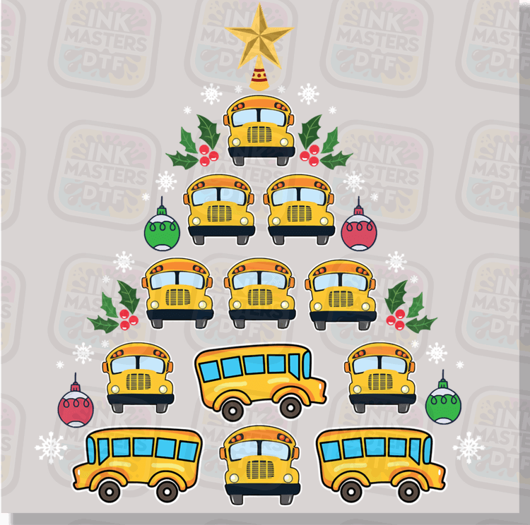 Bus Driver Christmas Tree DTF Transfer - Ink Masters DTF