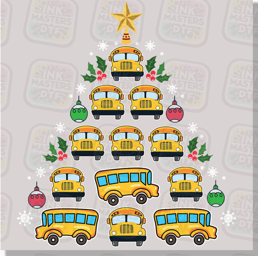 Bus Driver Christmas Tree DTF Transfer - Ink Masters DTF