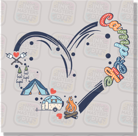 Camp Life Heart DTF Transfer - Ink Masters DTF