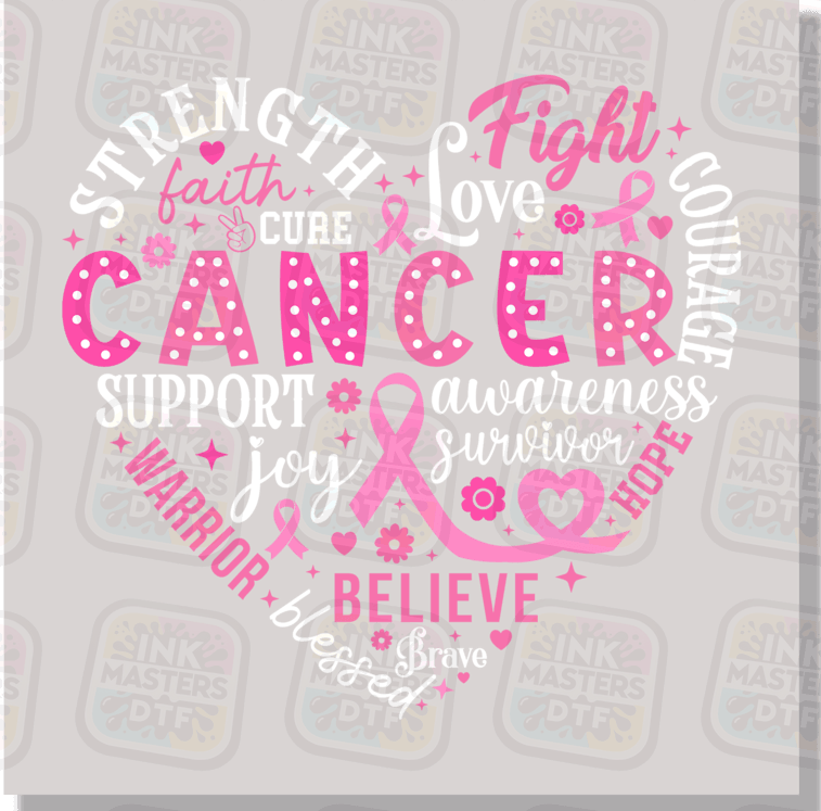 Cancer Support Awareness Fight Hope DTF Transfer - Ink Masters DTF