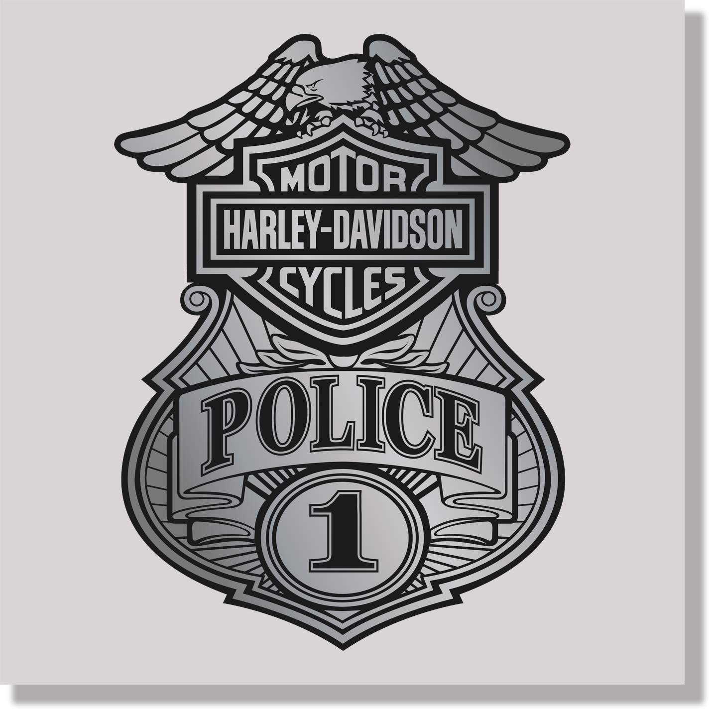cars harley davidson police badge wings DTF Transfer