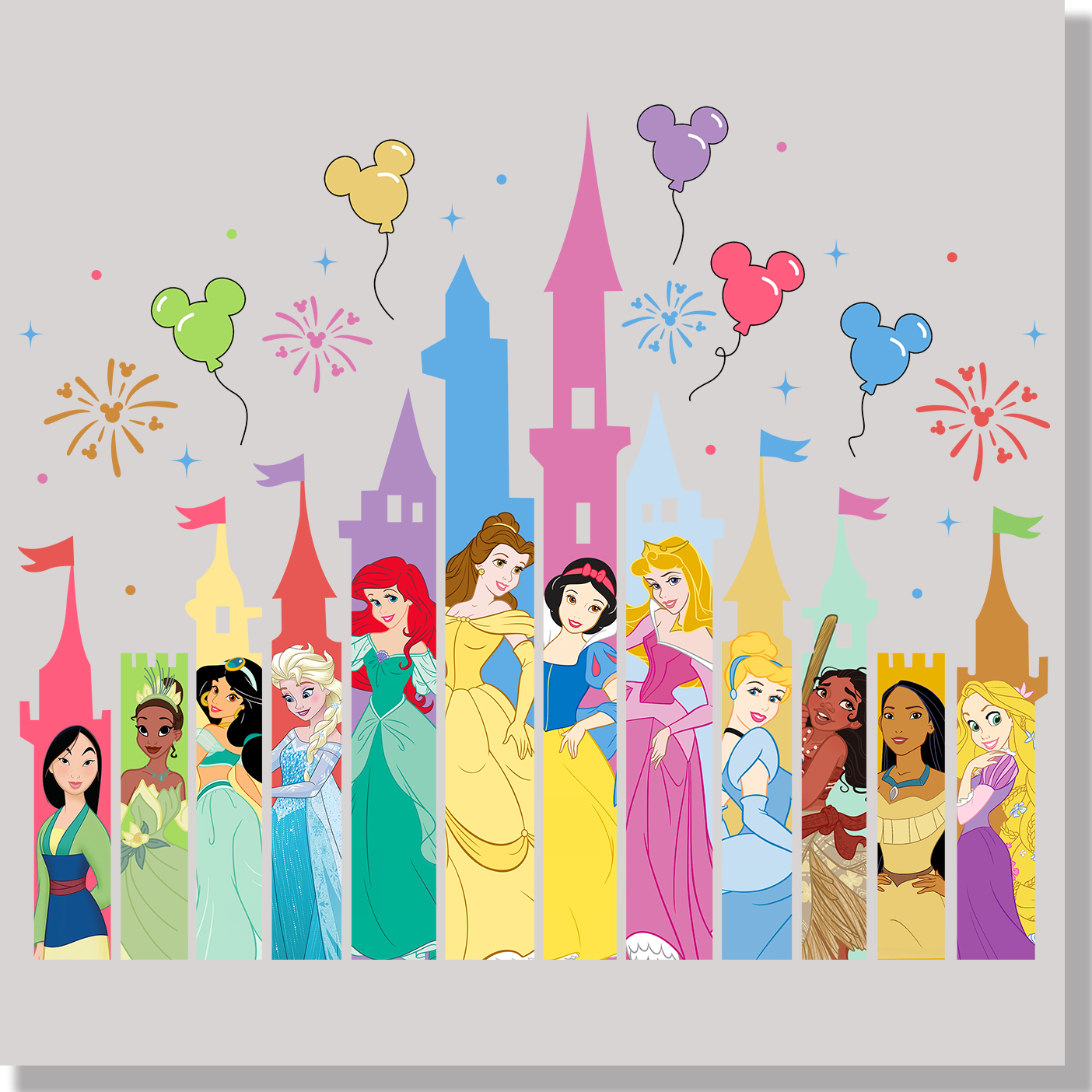 Castle With Princesses DTF Transfer - Ink Masters DTF