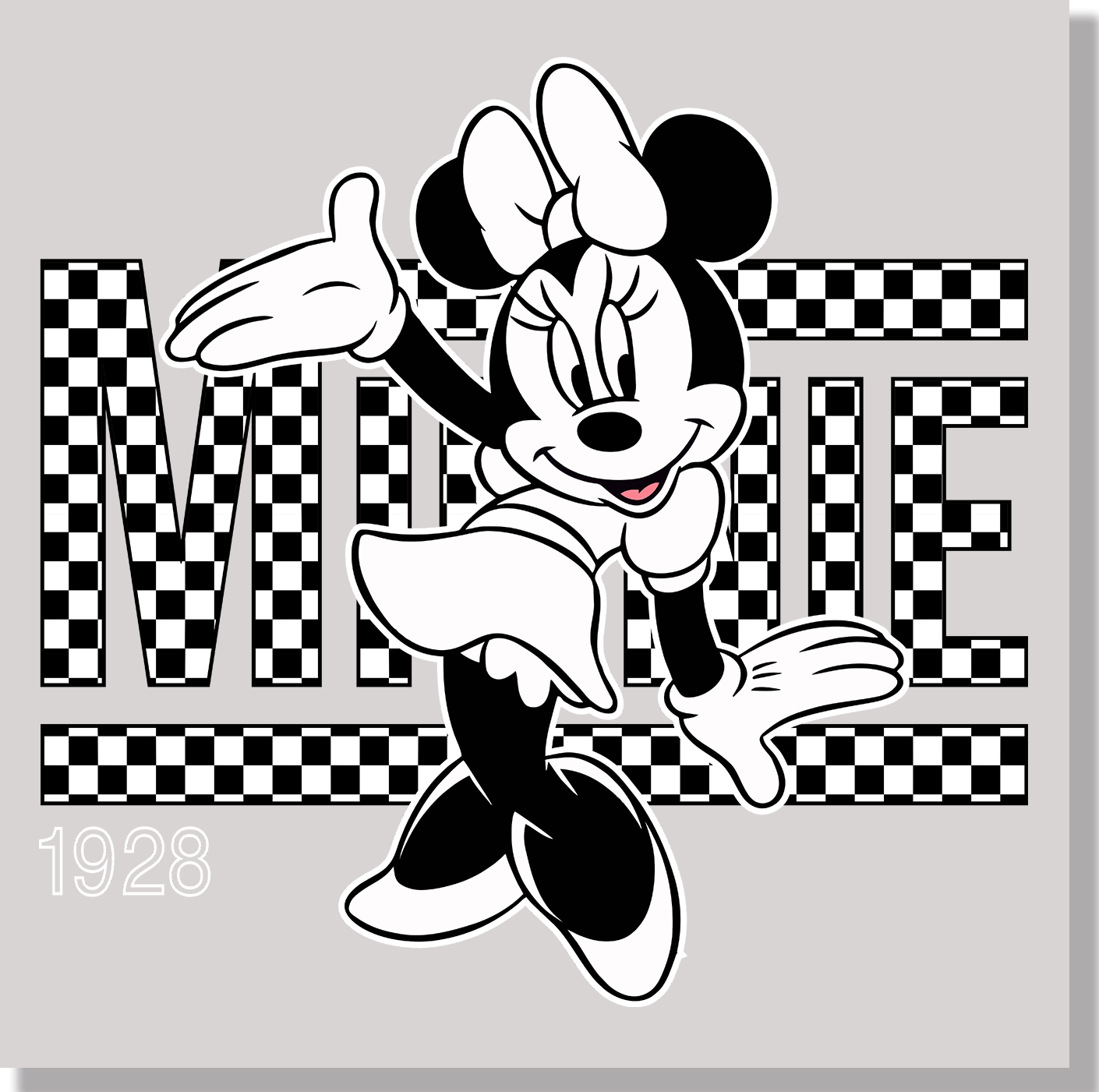 Checkered Minnie Mouse DTF Transfer - Ink Masters DTF