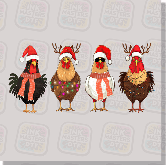 Chicken Christmas DTF Transfer - Ink Masters DTF