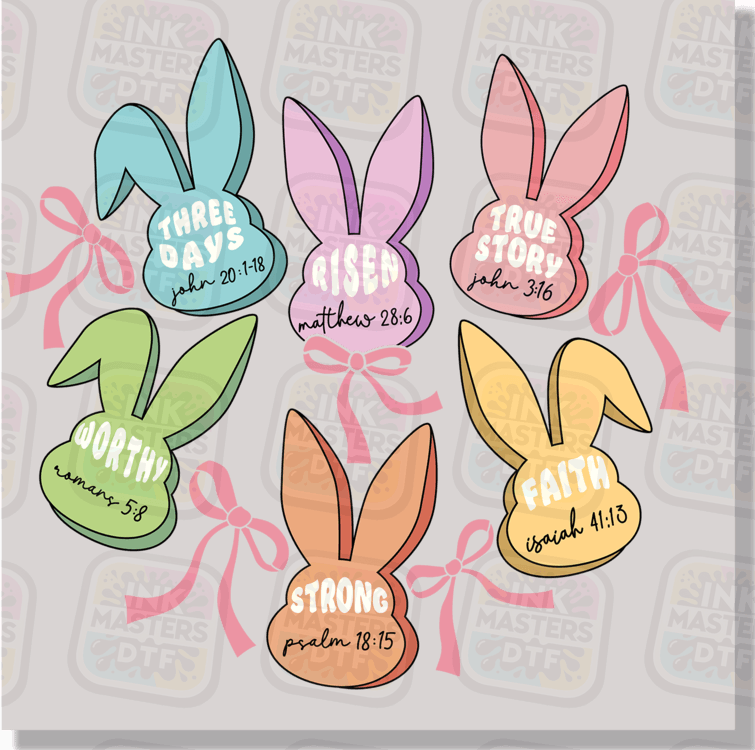 Christian Easter Bunny Candy DTF Transfer