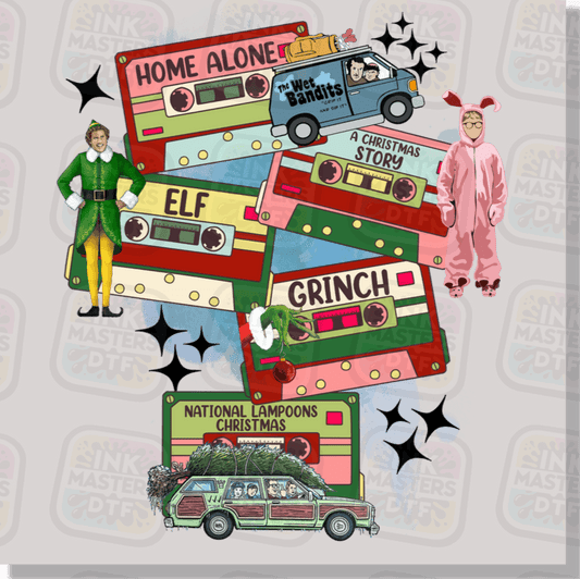 Christmas Movies Cassette Tapes DTF Transfer - Ink Masters DTF