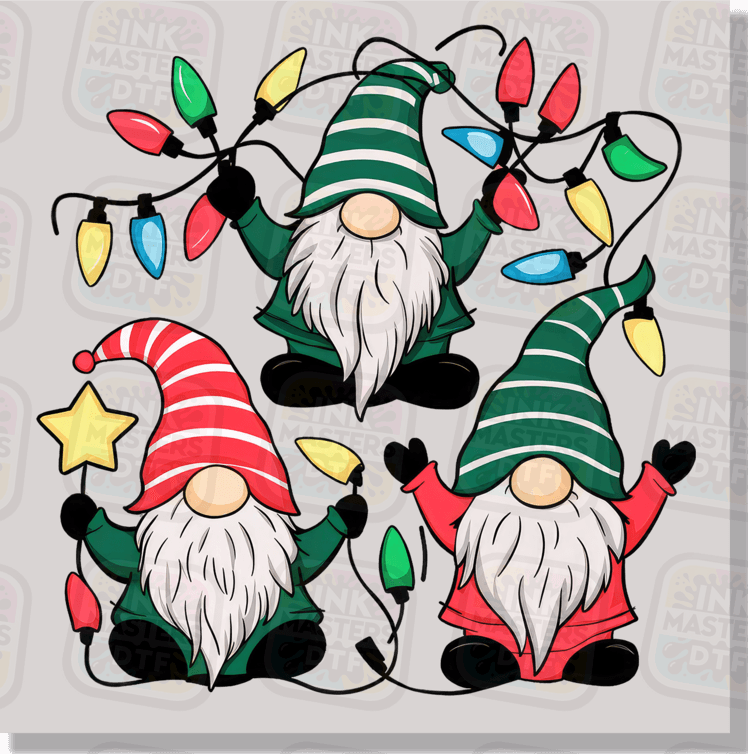 Christmas Light Gnomes DTF Transfer - Ink Masters DTF