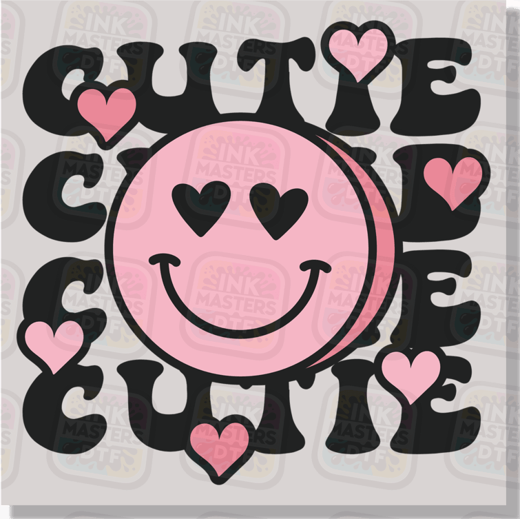 Cutie Pink Smiley DTF Transfer - Ink Masters DTF