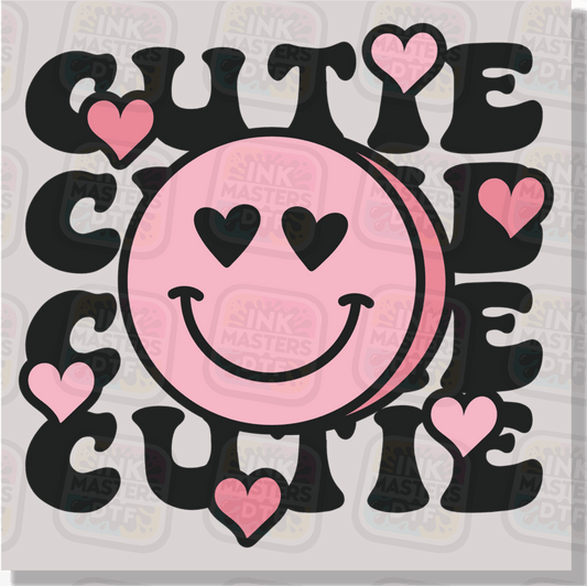 Cutie Pink Smiley DTF Transfer - Ink Masters DTF