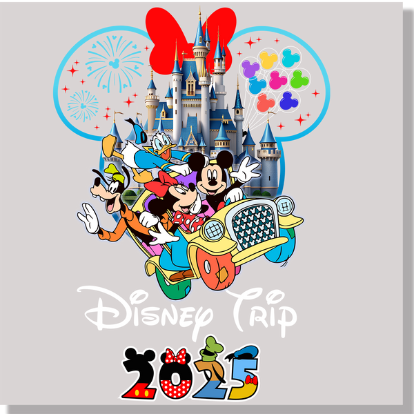 Disney Trip Mickey And Friends Car 2025 DTF Transfer - Ink Masters DTF