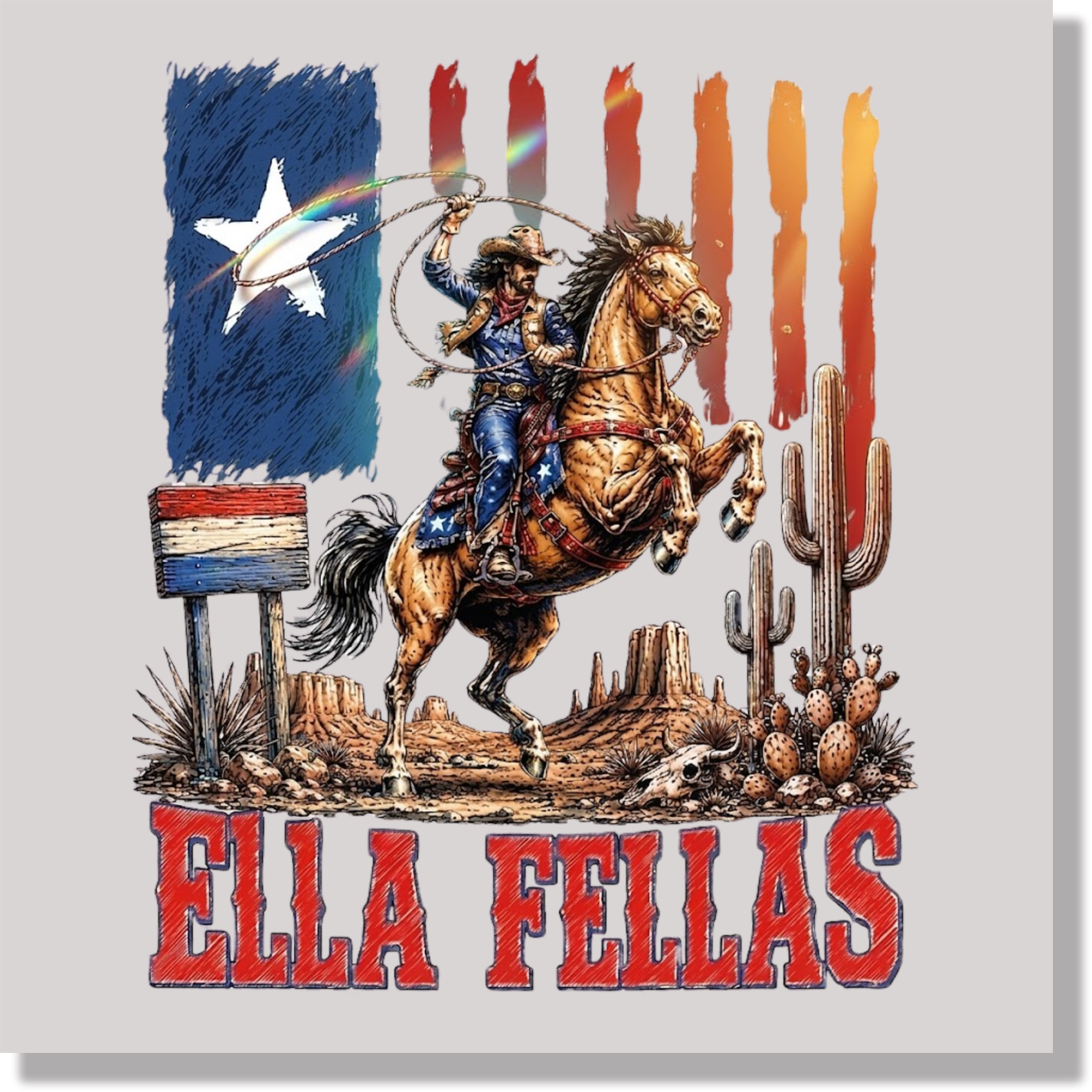 ella cowgirl texas DTF Transfer