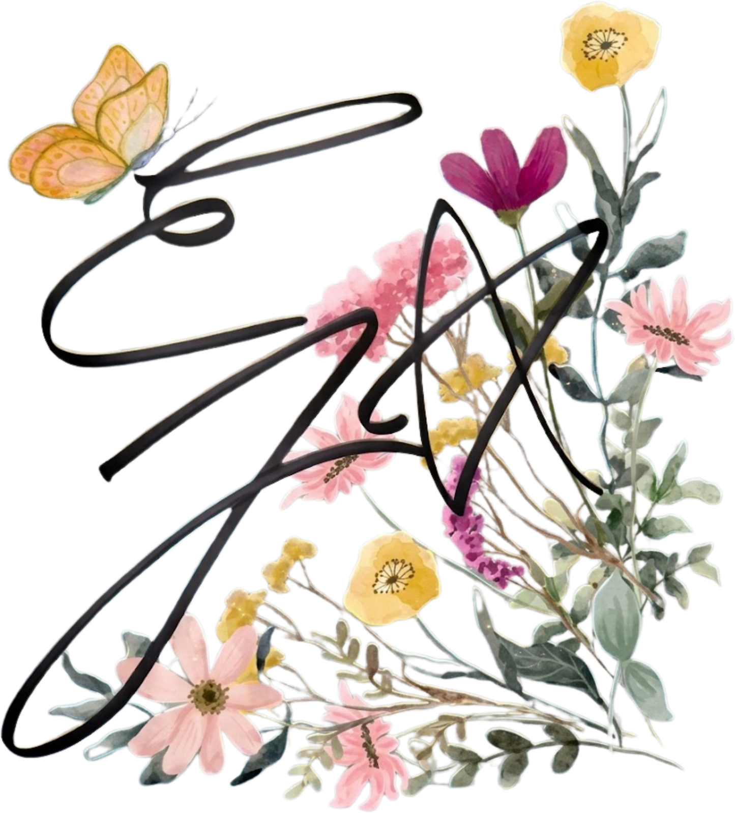 ella signiture floral DTF Transfer