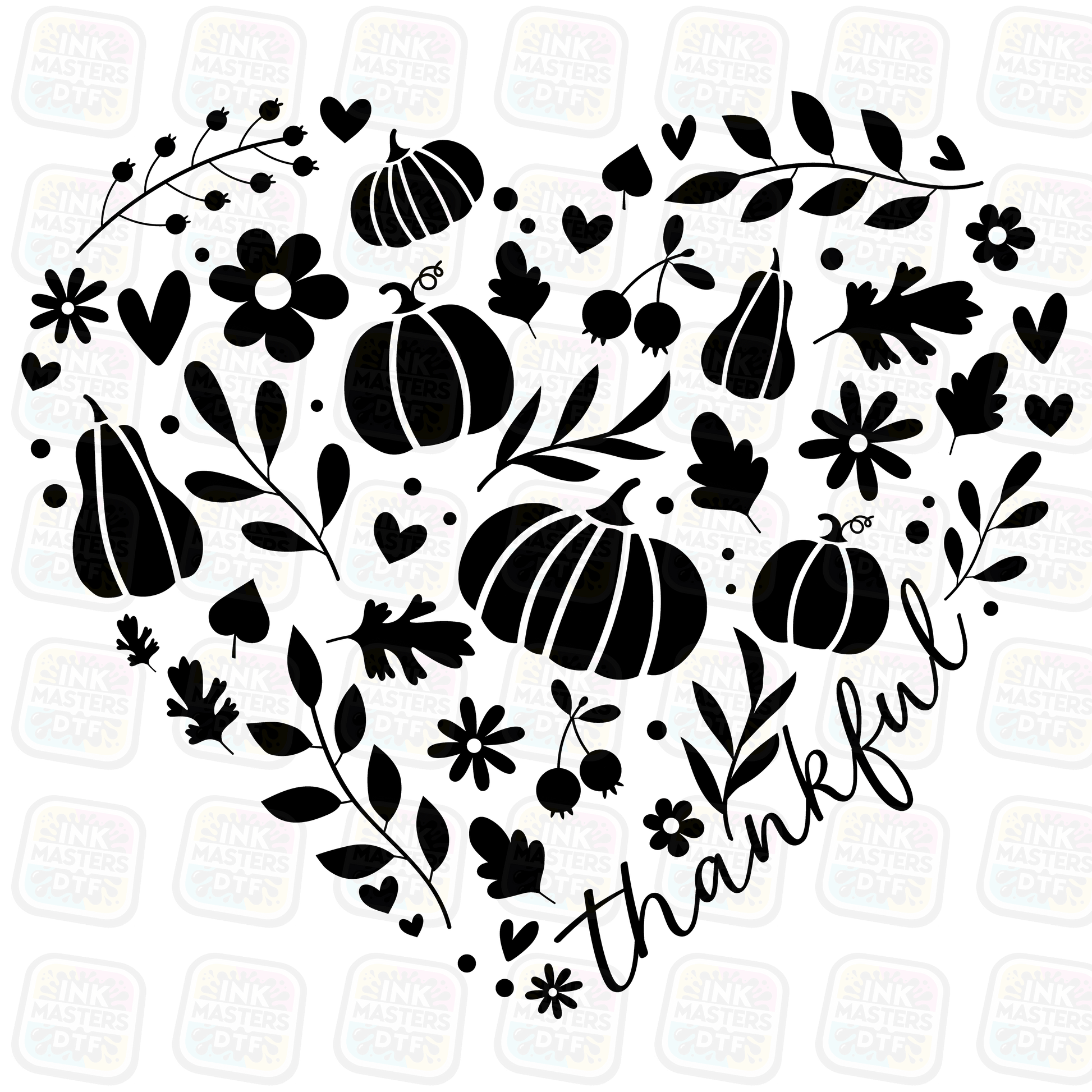 Fall/Thanksgiving Heart DTF Transfer - Ink Masters DTF