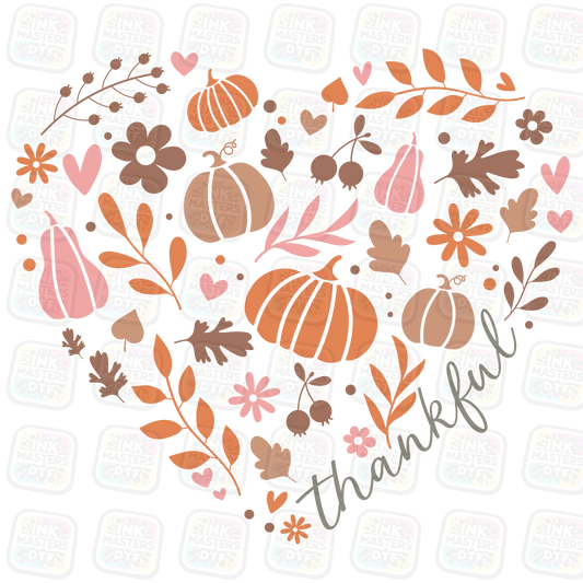 Fall/Thanksgiving Heart DTF Transfer - Ink Masters DTF