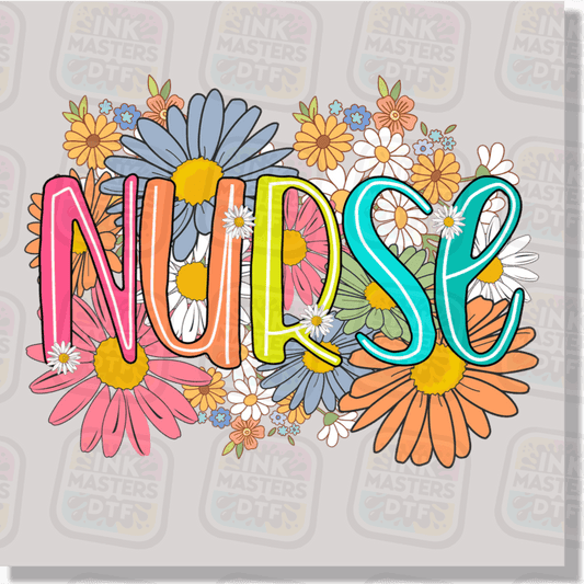 Nurse Floral DTF Transfer - Ink Masters DTF