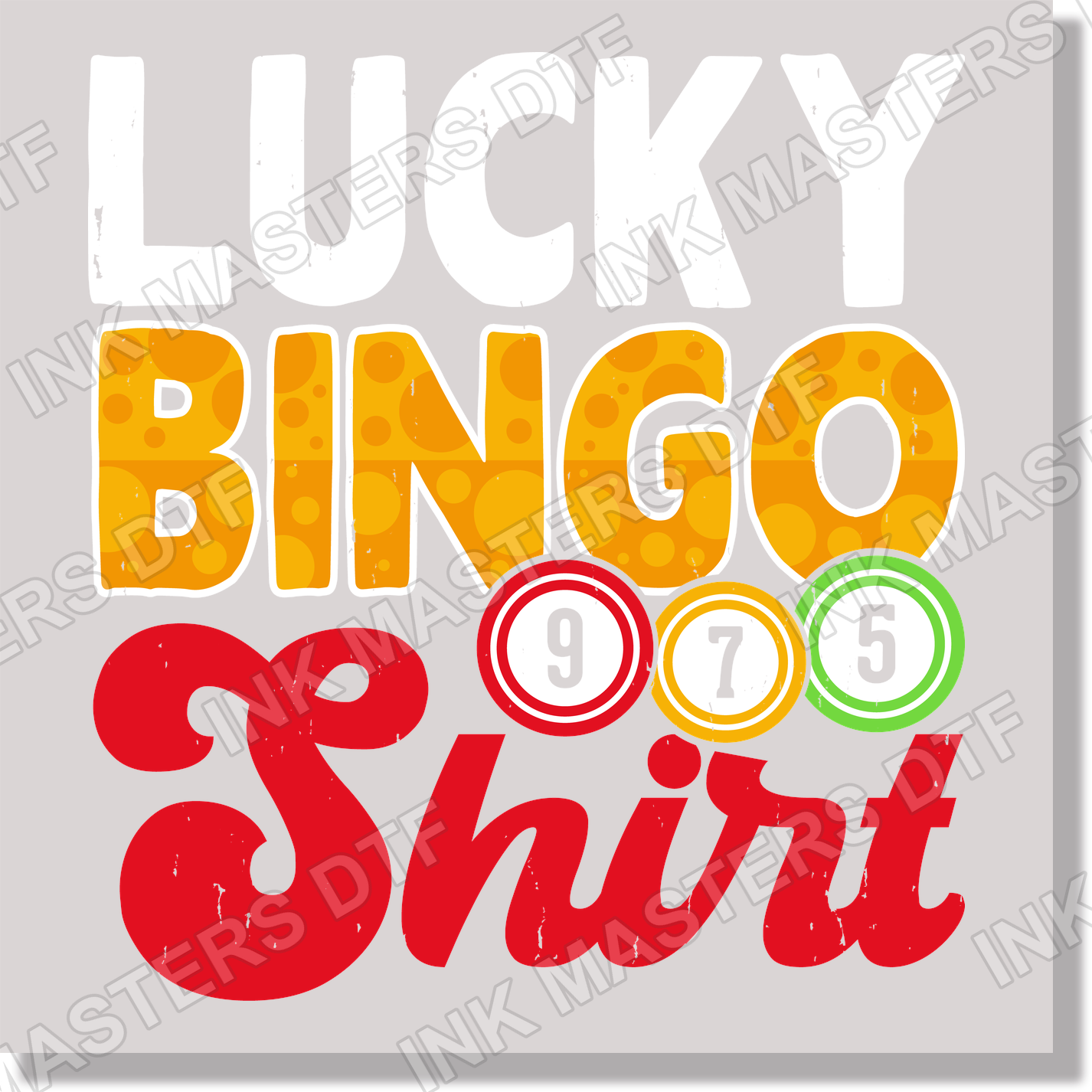 Bingo Shirt Colorful Circles DTF Transfer